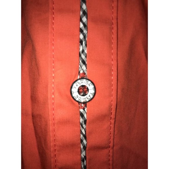 Perruzo Designer Button Up Shirt Mens Large rolled up Long Sleeves Preowned - Picture 4 of 7